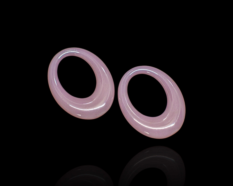 Элемент из керамики "Овал" цвет розовый 23*17мм