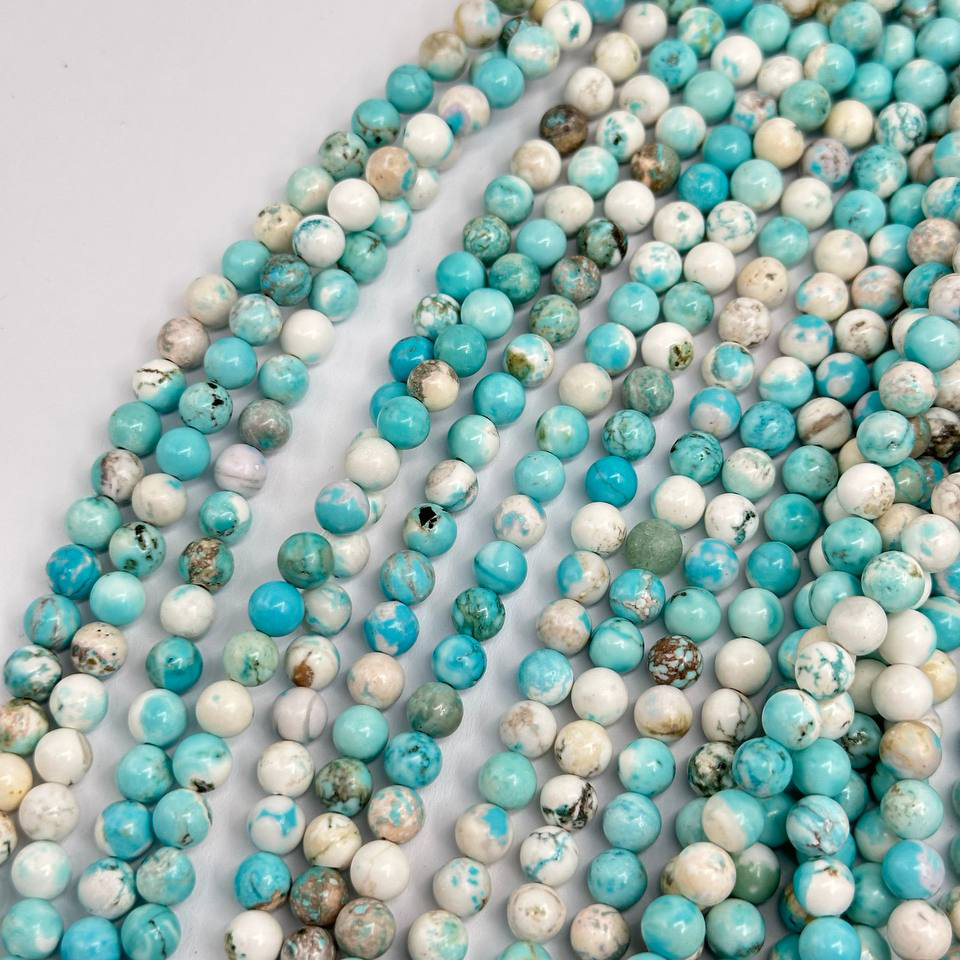 Бусины Турквенит гладкий глянцевый размеры 4мм 6мм 8мм натуральный камень