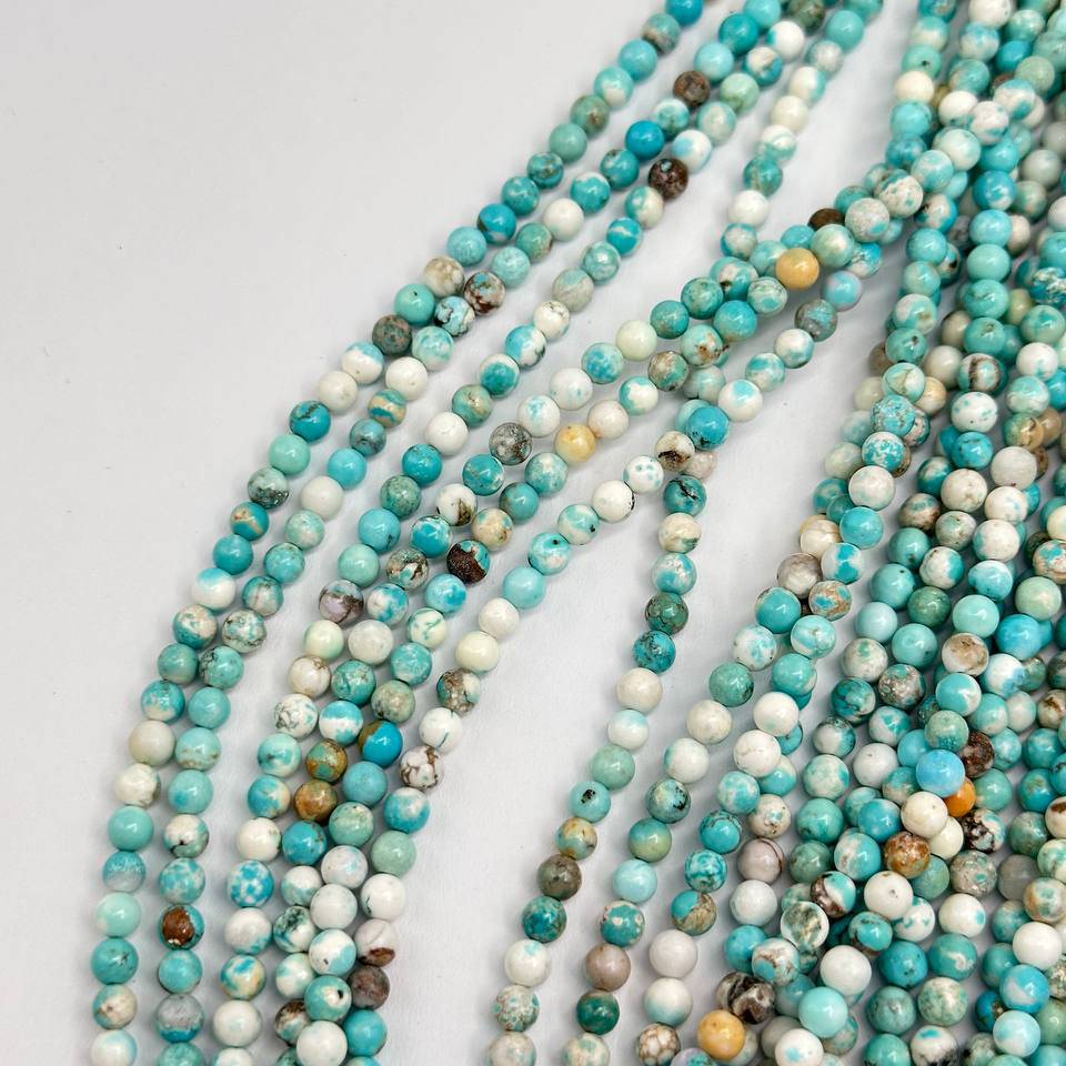 Бусины Турквенит гладкий глянцевый размеры 4мм 6мм 8мм натуральный камень
