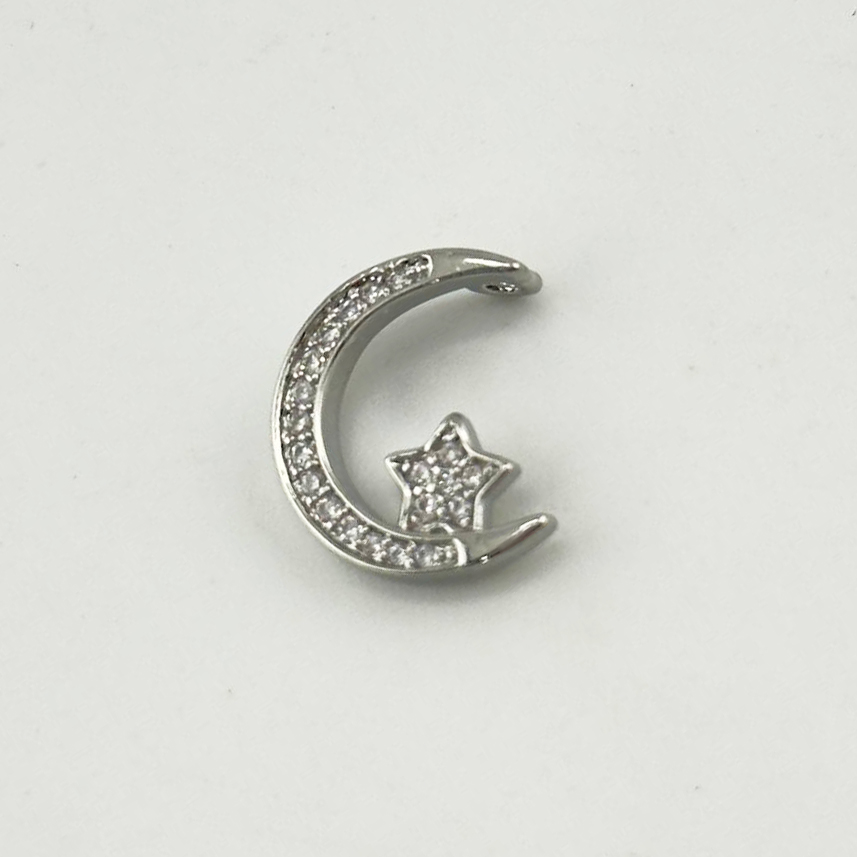 Подвеска Луна размер 12,8*15,7мм цвет серебро