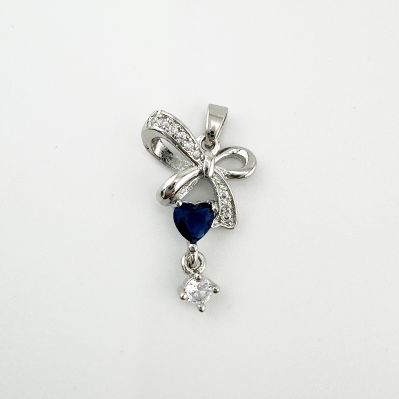 Подвеска Бантик размер 23,6*14,8мм цвет серебро