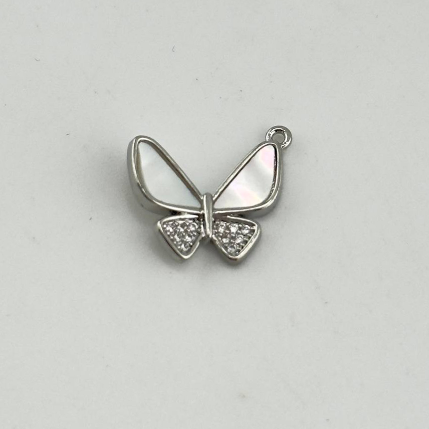 Подвеска Бабочка размер 16*14мм цвет серебро