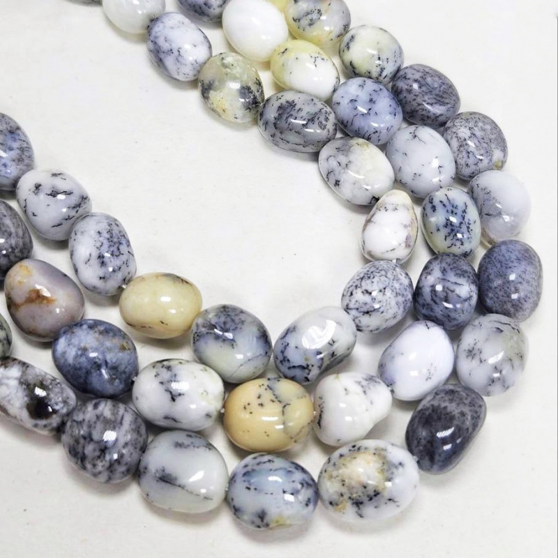 Бусины Опал белый размер 12*14мм натуральный камень